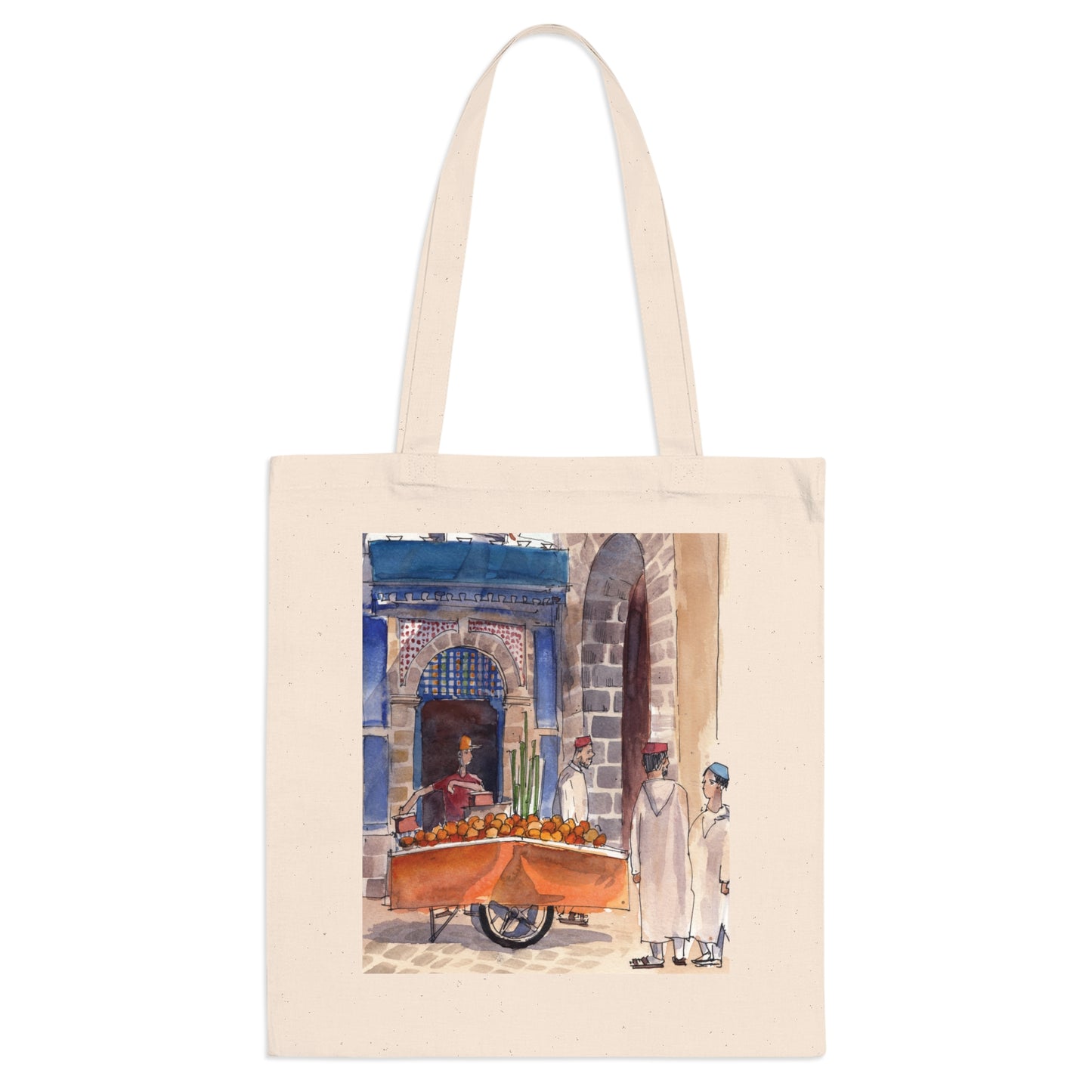Artistic Tote Bag - Vibrant Moroccan Market Designs