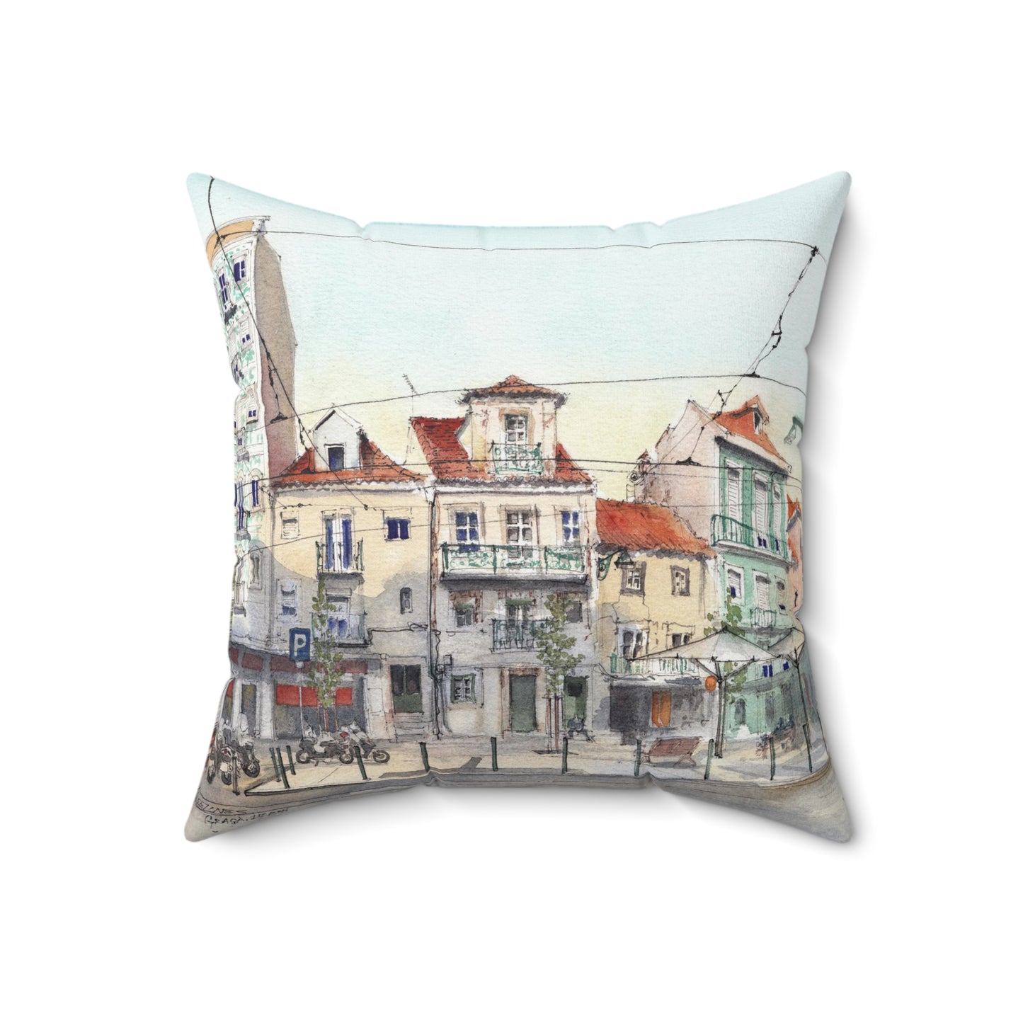 Graça Center Lisbon - Spun Polyester Square Pillow