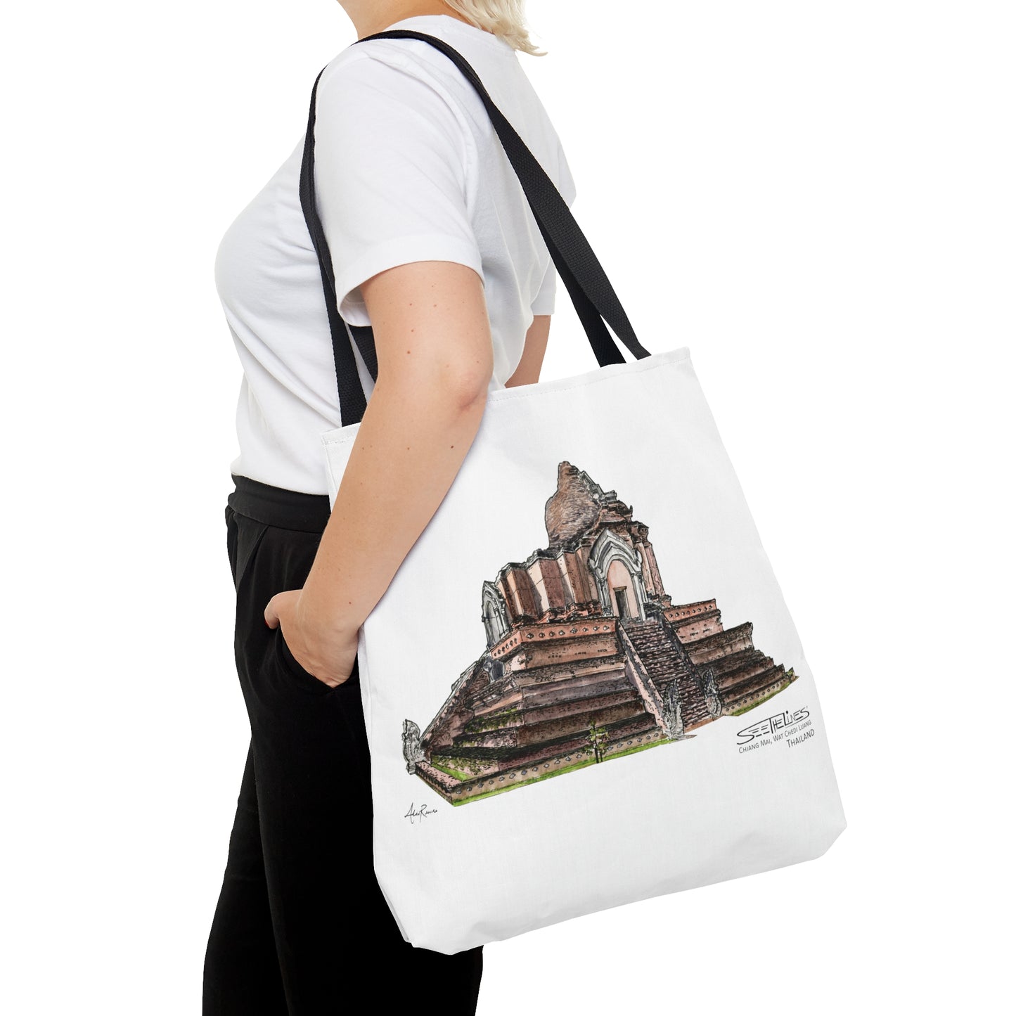 Chiang Mai: Wat Chedi Luang Tote Bag (THAILAND)