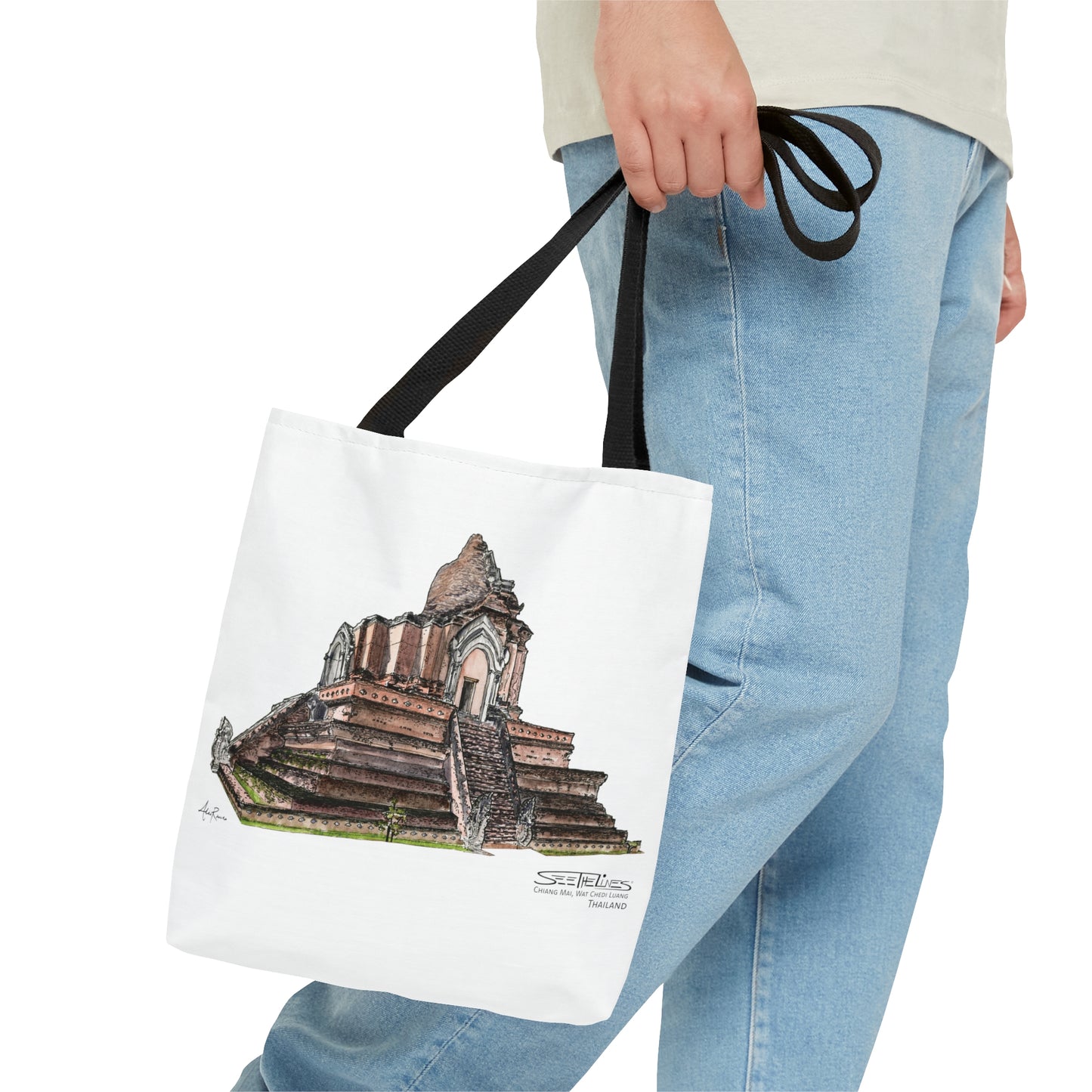 Chiang Mai: Wat Chedi Luang Tote Bag (THAILAND)