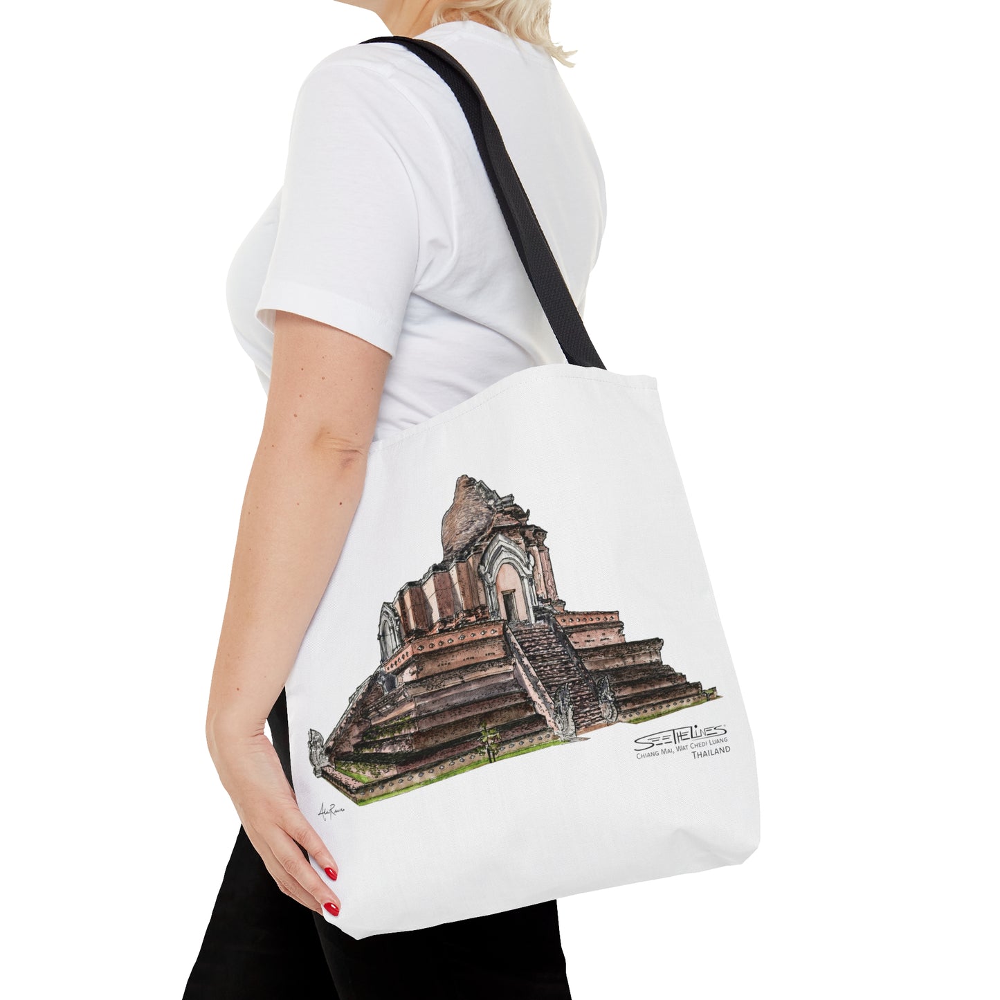 Chiang Mai: Wat Chedi Luang Tote Bag (THAILAND)