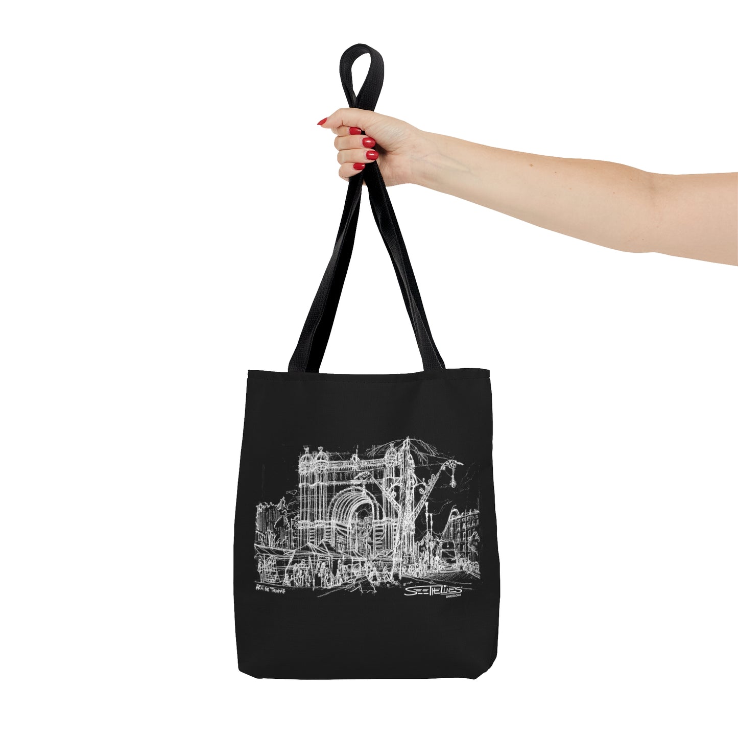 Barcelona Arc de Triomf Black Tote Bag (CATALONIA, SPAIN)