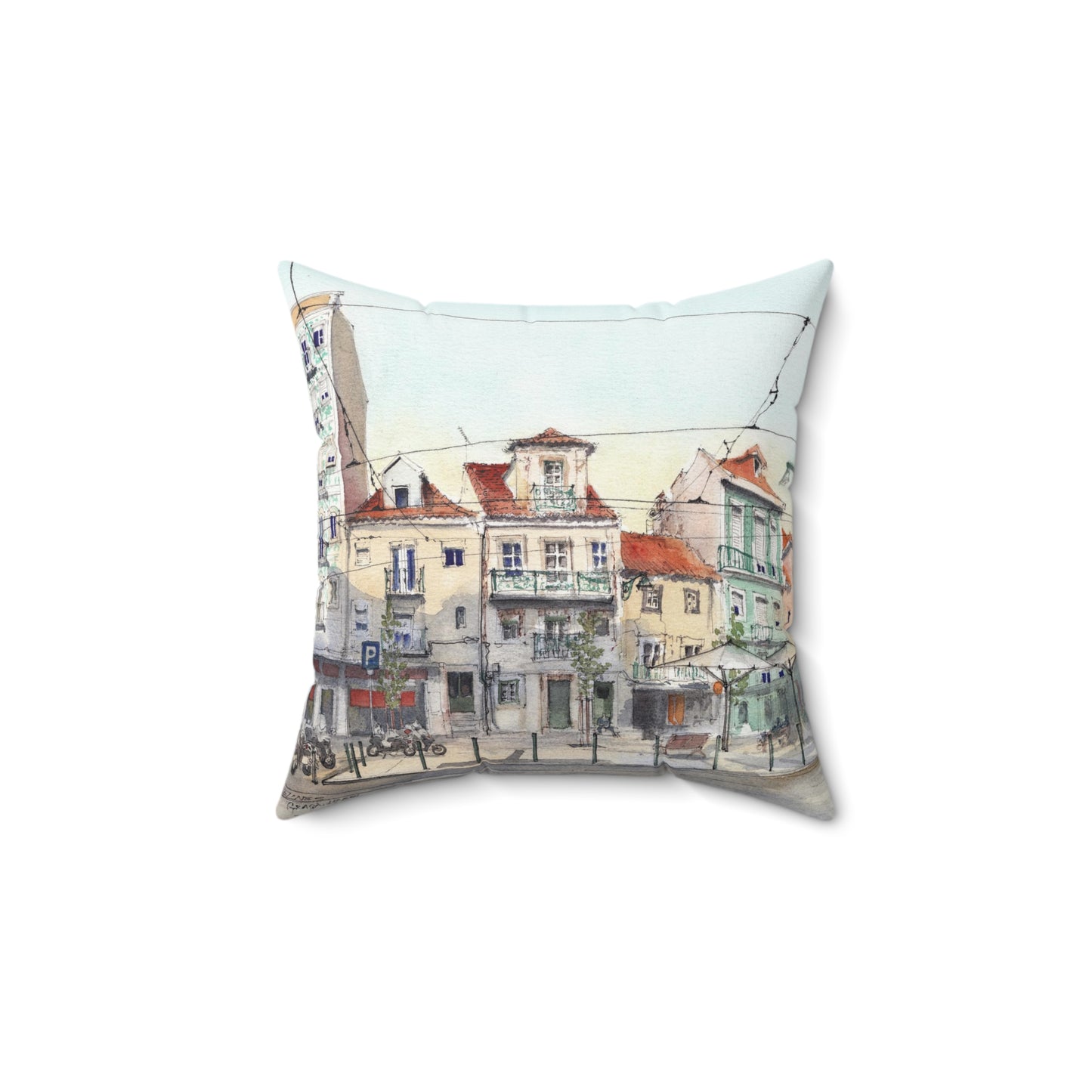 Graça Center Lisbon - Spun Polyester Square Pillow