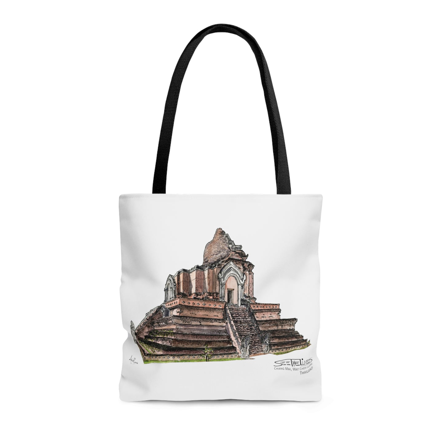 Chiang Mai: Wat Chedi Luang Tote Bag (THAILAND)