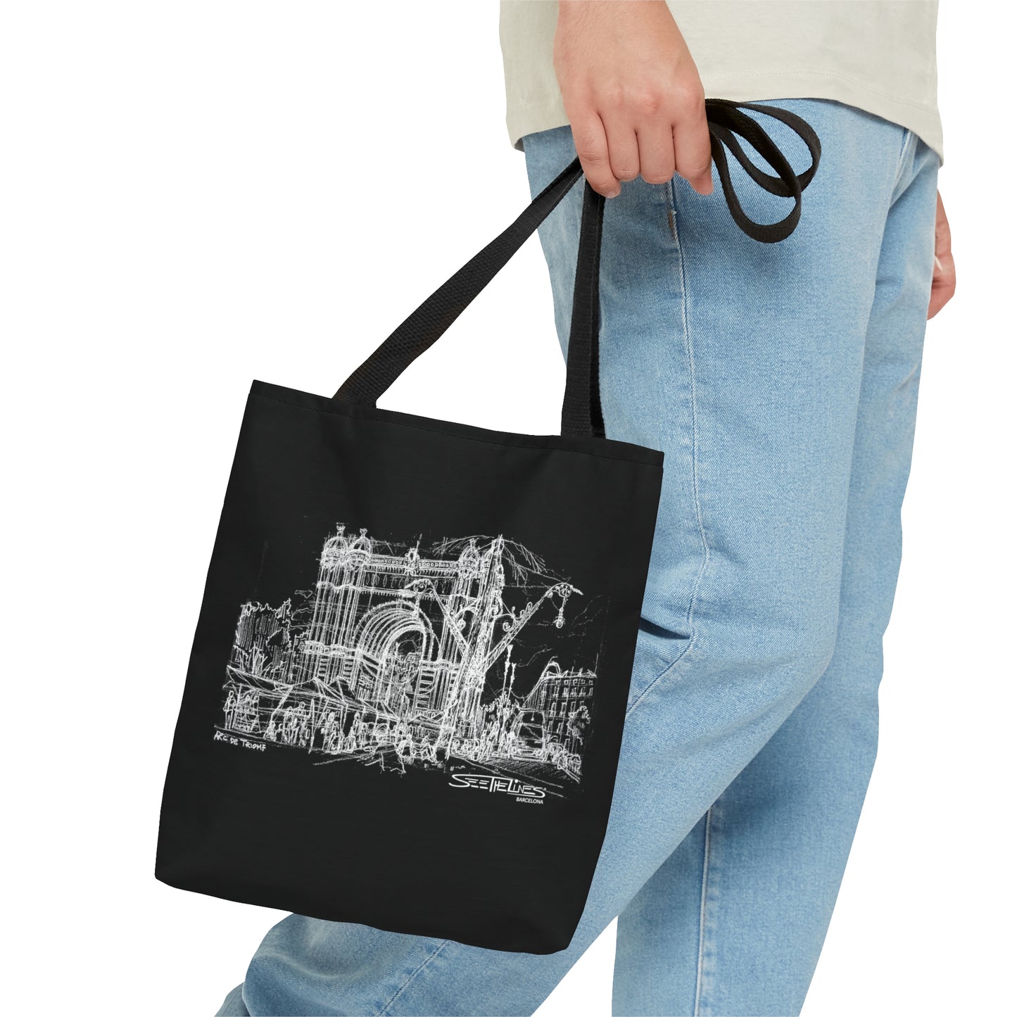 Barcelona Arc de Triomf Black Tote Bag (CATALONIA, SPAIN)