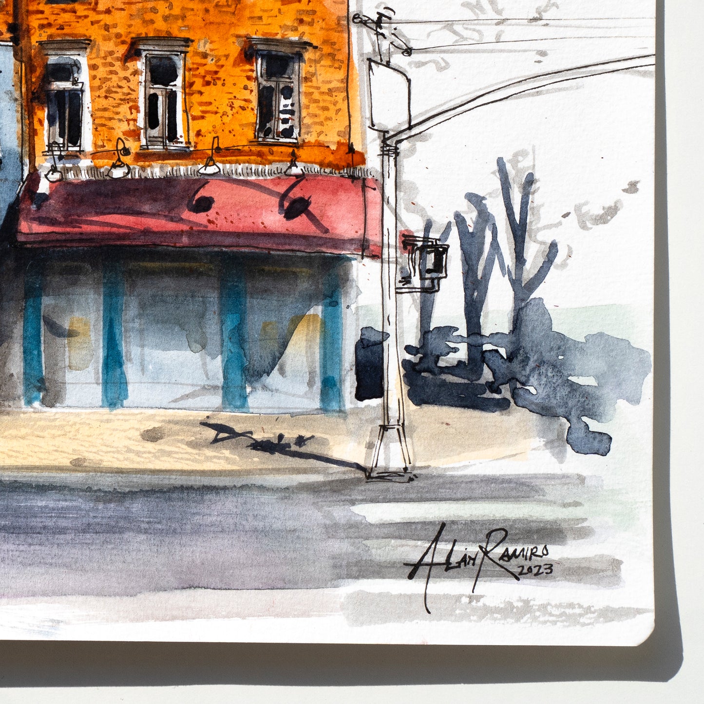 Original - Chelsea NYC Ink and Watercolor Drawing