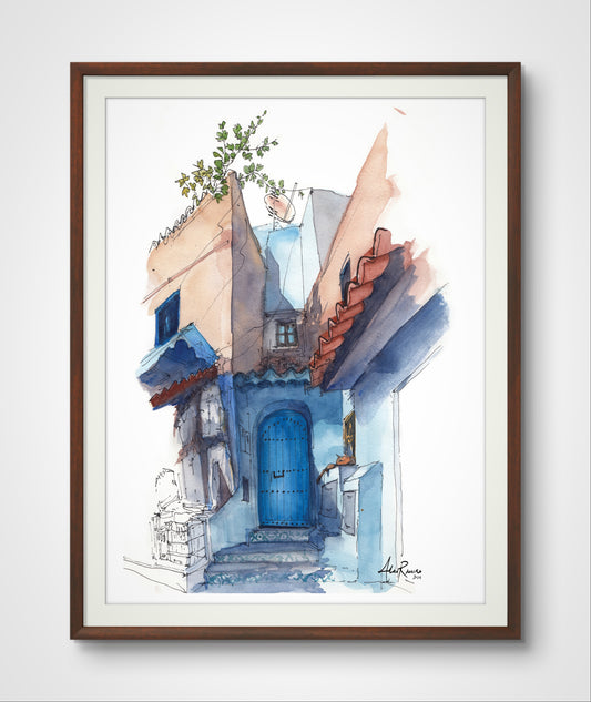 Morocco Chefchaeouen Corner High Quality Print