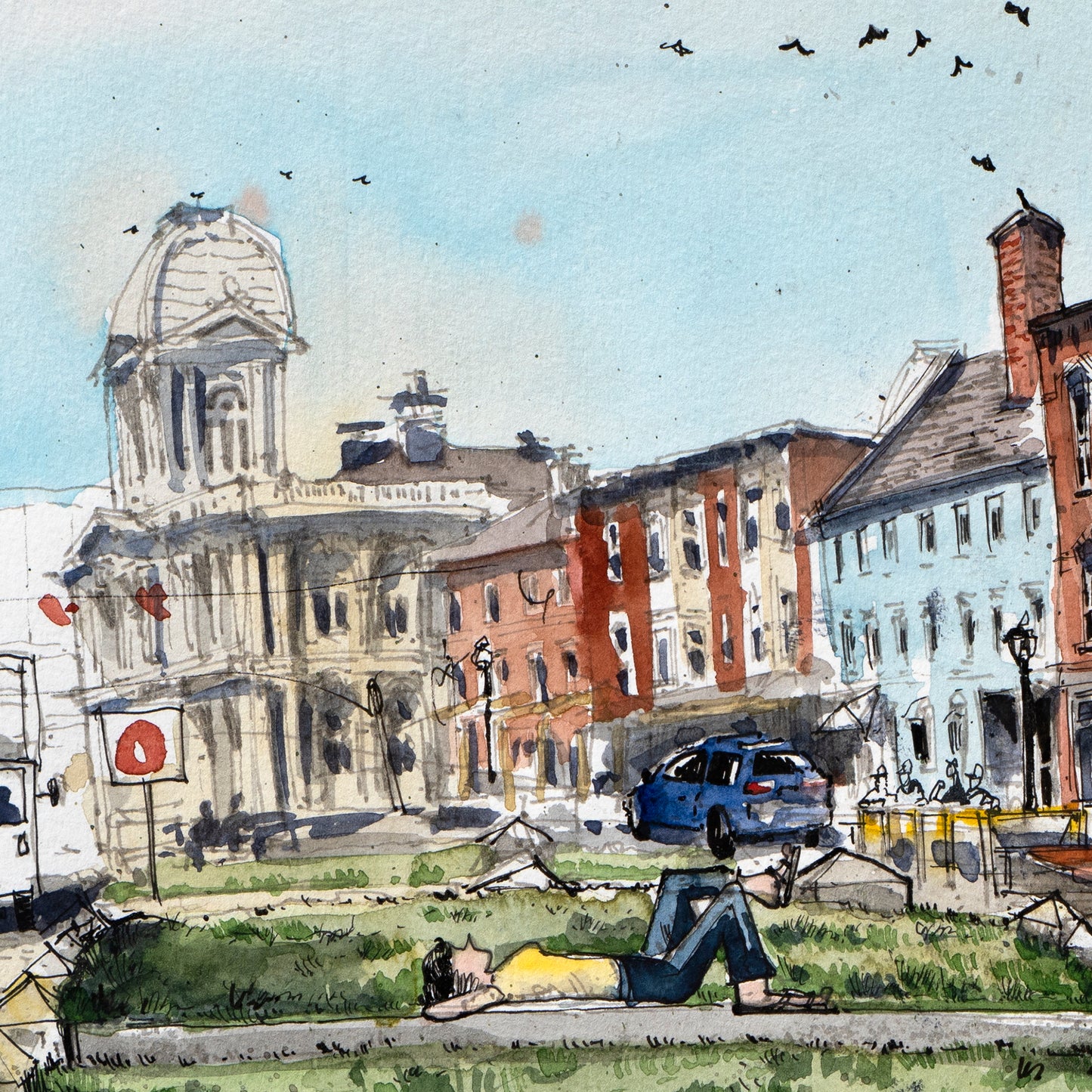 Original - Portland Maine Ink & Watercolor