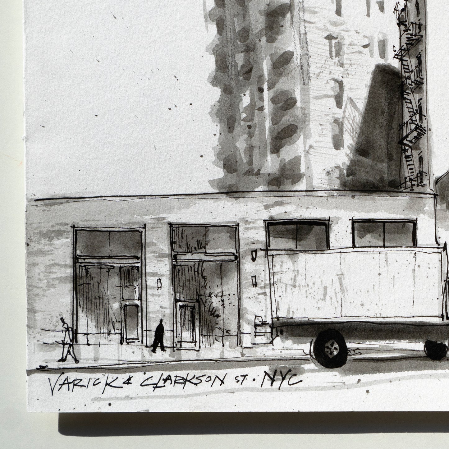 Original - West Village Urban NYC Ink Sketch