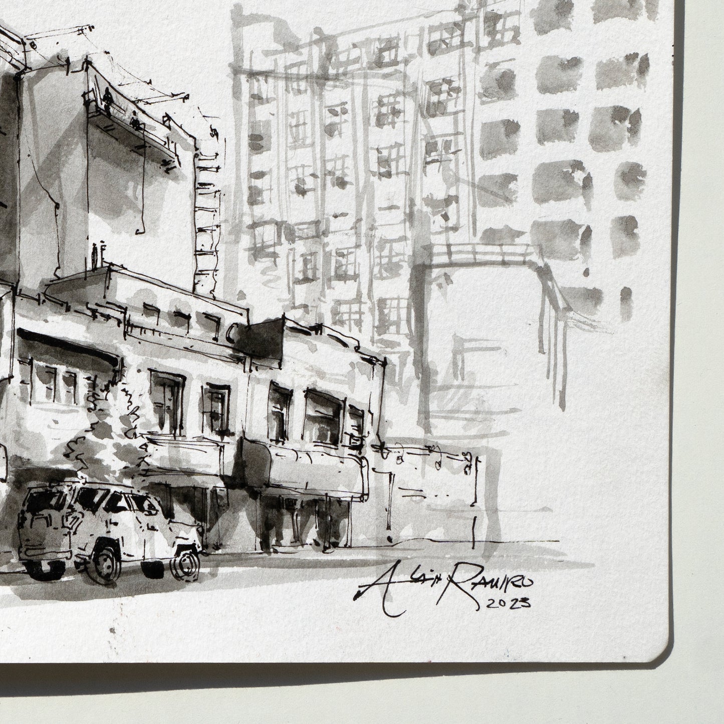 Original - West Village Urban NYC Ink Sketch