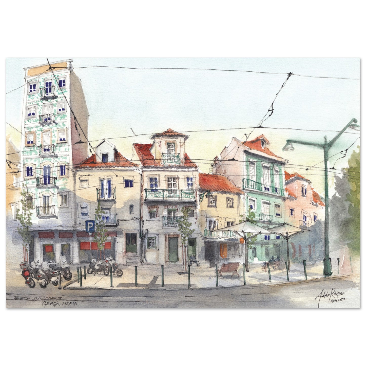 Graca center Lisbon - Fine Art Print