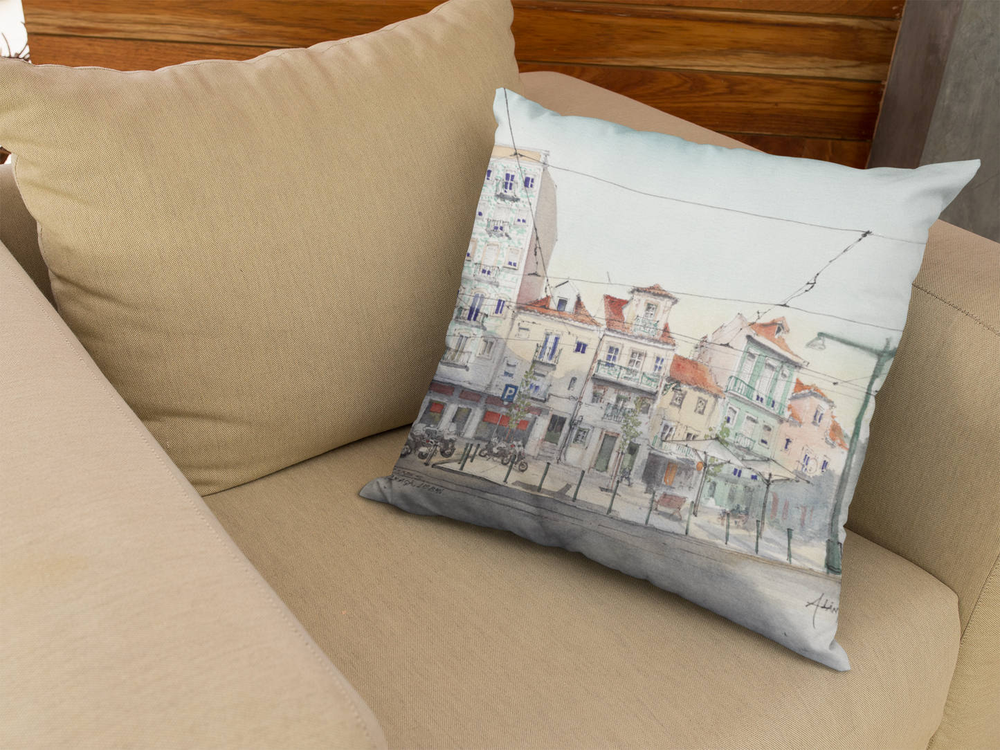 Graça Center Lisbon - Spun Polyester Square Pillow